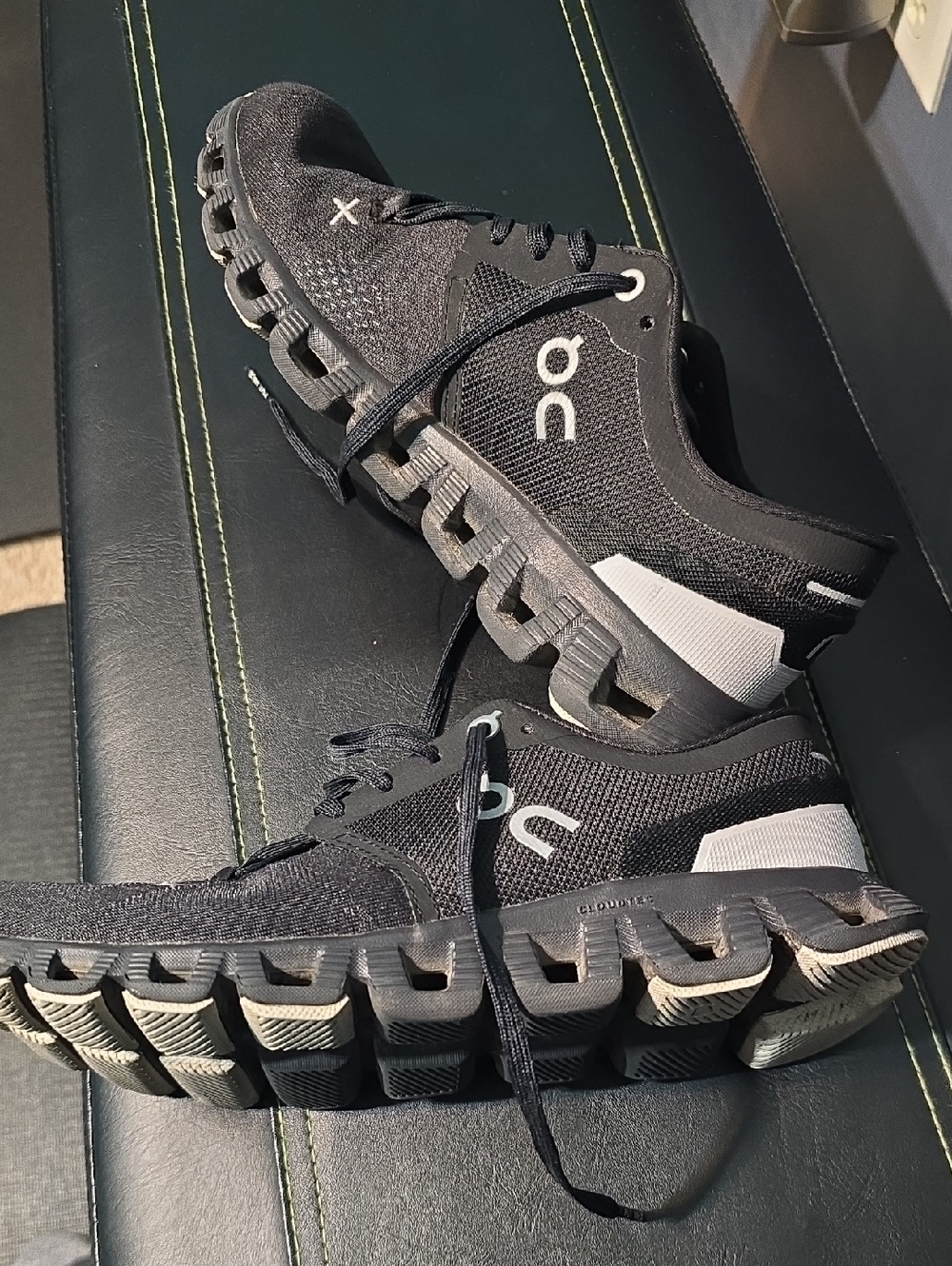 On Running Cloud X Black Athletic Cross Trainers  with White Accents Unisex